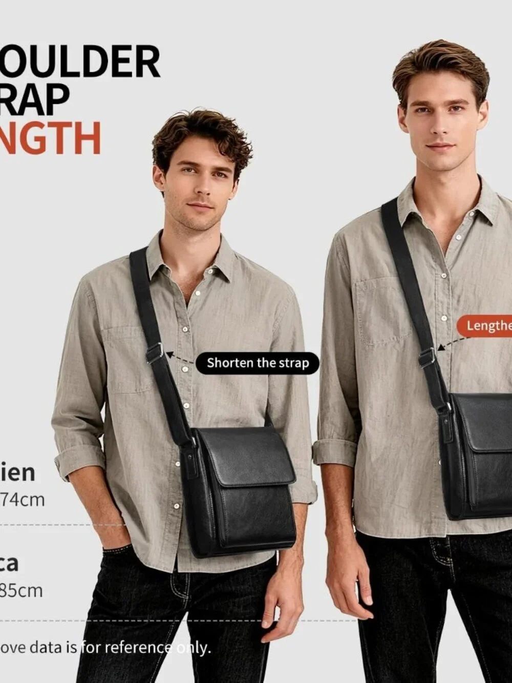 Men's Black Genuine Leather Crossbody Travel Metal Zipper Messenger Hand Bag